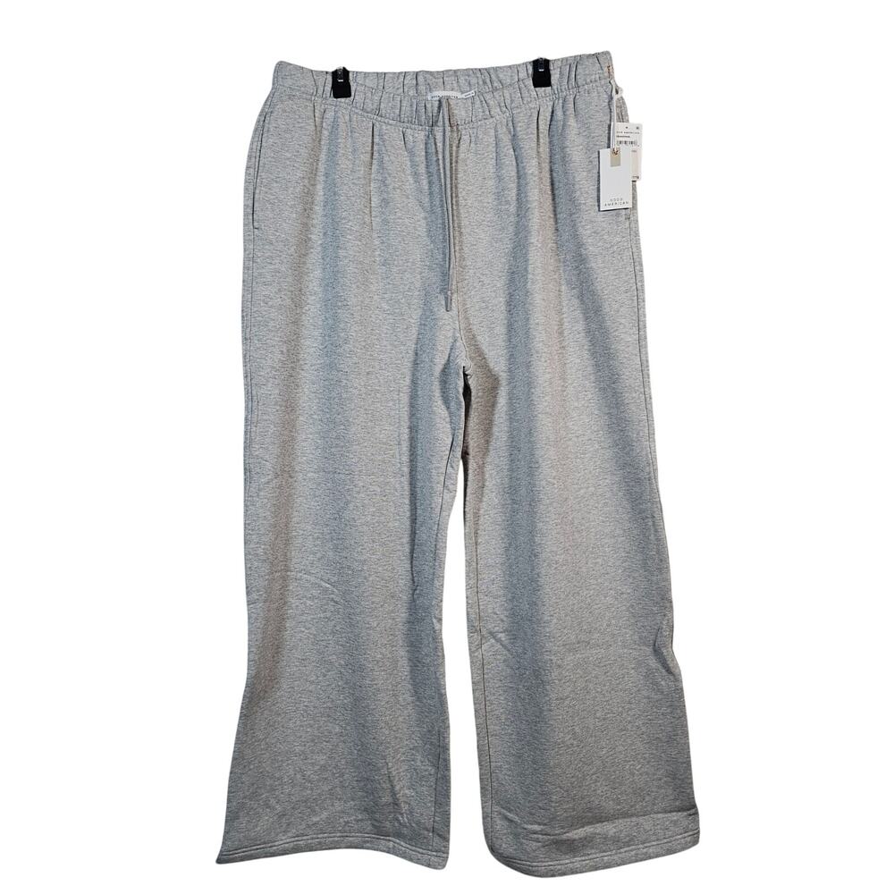 NWT Good American Women's Wide Leg Gray Sweat Pant 2XL